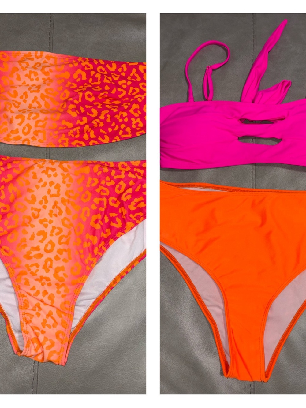Womens Bright Pink & Neon Orange Bikinis NWOT